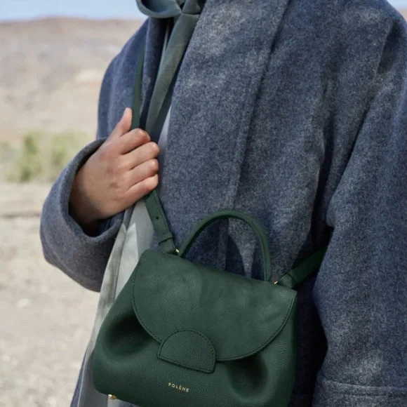 Polene Numéro Un Nano Dark Hunter Green Crossbody Bag Purse Paris - Picture 5 of 12